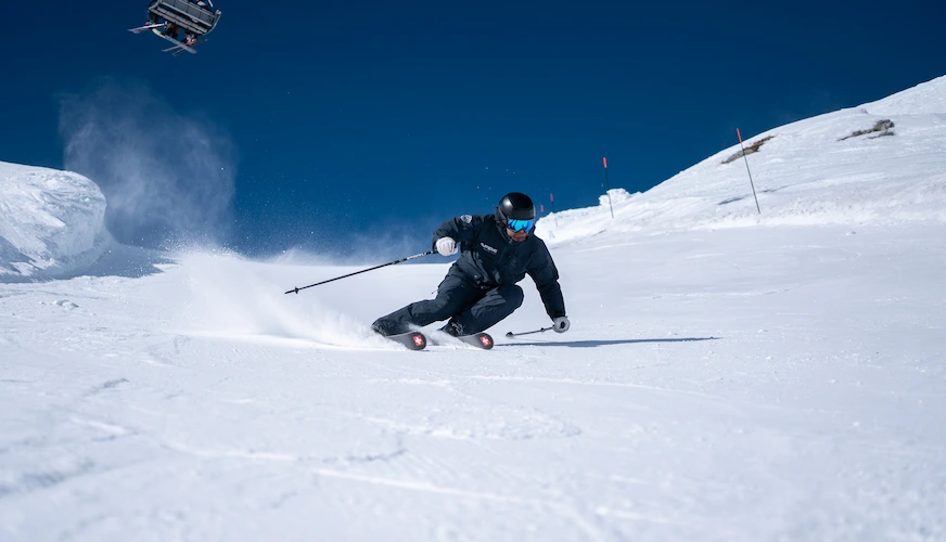 Team on snow skies